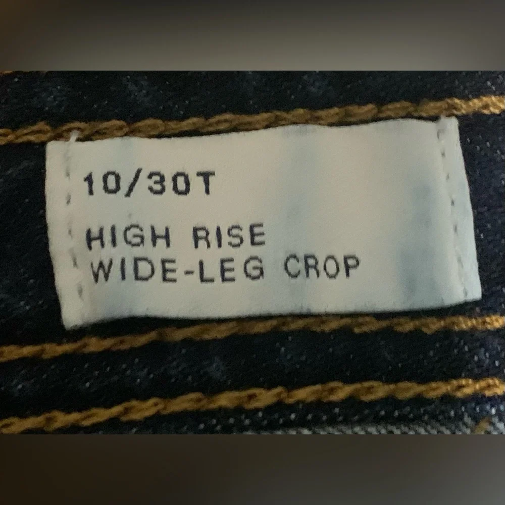 GAP Women High Rise Flare Wide-Leg Crop Jeans in Deep Blue, Sz 10. NWOT - Picture 3 of 12